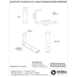 Ekena Millwork BKTM02X10X06HSHGY Steel Bracket