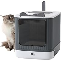 LCZLBRRD Fully Enclosed Cat Litter Box, Upgraded Covered Kitty Litter Boxes with Lid and Top Entry, Anti-Splashing Easy to Cl