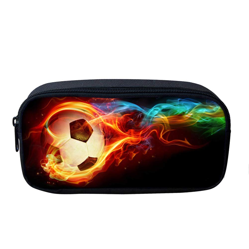 Showudesigns Children Erasers Pencil Case Box Fire Soccer Unique Print