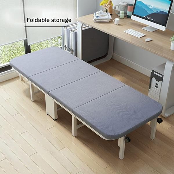 ECENTAUR ADULTS HEAVY METAL PORTABLE FOLDING BED FOLDABLE OUTDOOR CAMPING BED WITH FOAM GUEST OFFICE FLOOR SLEEPING WIDE