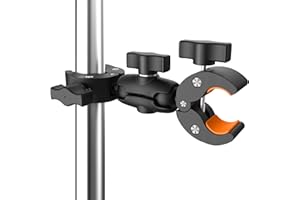 KOQEIEY Super Clamp Double Camera Clamp, Crab Plier Clip Bracket Monitor Magic Arm Double Ball Head Adapter for Umbrella Clamp, Desktop, Strollers, Wagons, Photo Studio Light Stand, Photo Boom Stand