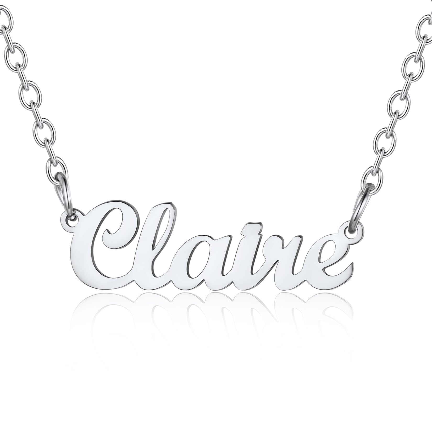 Custom Name Pendant Stainless Steel Claire Womens Necklace