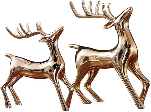 Amazon Com Sculpture Modern Minimalist Metal Deer Ornaments Home