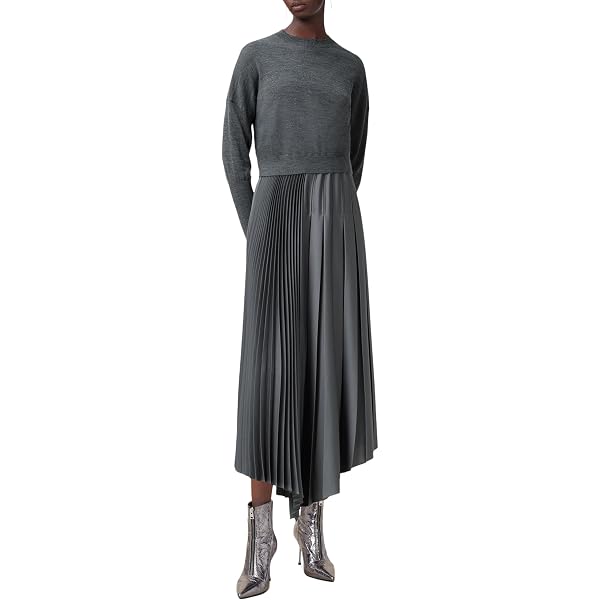 AllSaints Women's Dresses Jinx Pleated Dress Jinx Taupe Brown XS at Amazon  Women's Clothing store