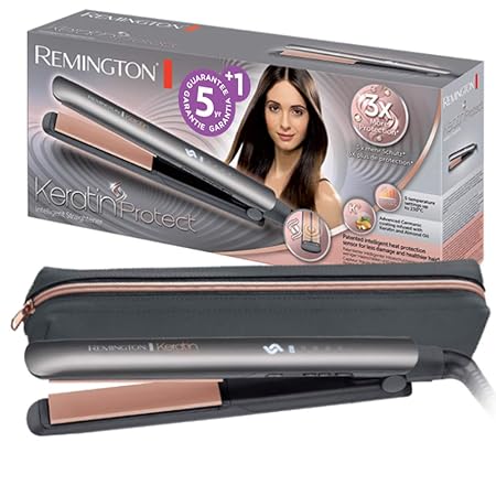 Remington Haarglätter Keratin Protect S8598, innovativer Hitzeschutzsensor, grau/rose gold