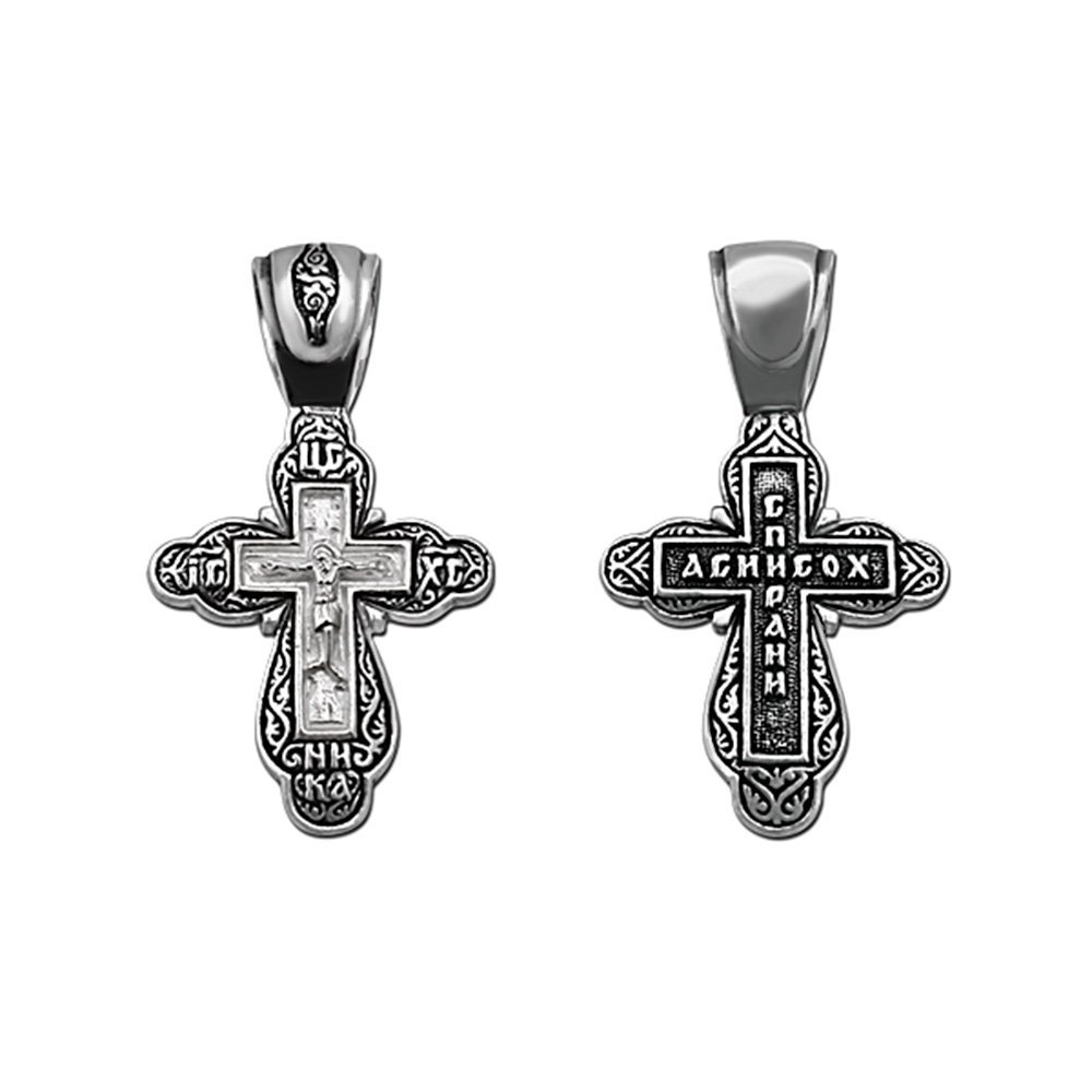 NKlaus 925 sterling silver crucifix cross Orhodox pendant russian 4632 baptism