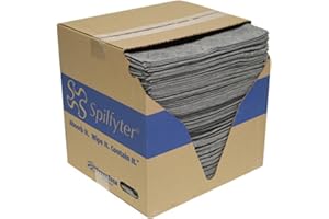 Spilfyter Universal Medium Duty Absorbent Pads for Everyday Tasks | 16" x 18", Single Ply | 200 Count | Reliable Absorption - Fast Cleanup for Medium to Heavy Leaks | DB-70