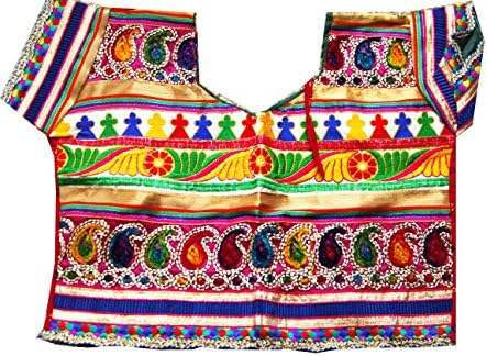 Samudrika Designer Garba Lehenga Chaniya Choli Cotton Red and White Size 9 Years