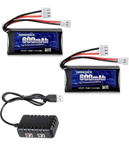 EAZYRC 7.4V 600mAh Battery For FMS FCX24 1/24 Scale RC Vehicles - 2S LiPo Pack