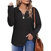 RITERA Plus Size Sweaters for Women Knitted Long Sleeve Tops Fall Winter V Neck Collared Shirts XL-5XL