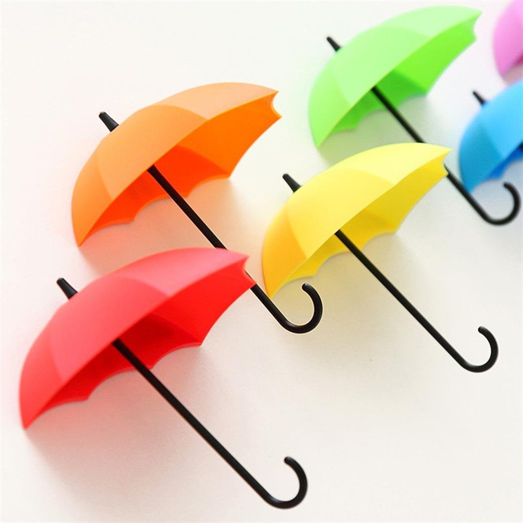 Yealsha 3Pcs Colorful Umbrella Wall Rack Hooks Key Rack Holder Hanger
