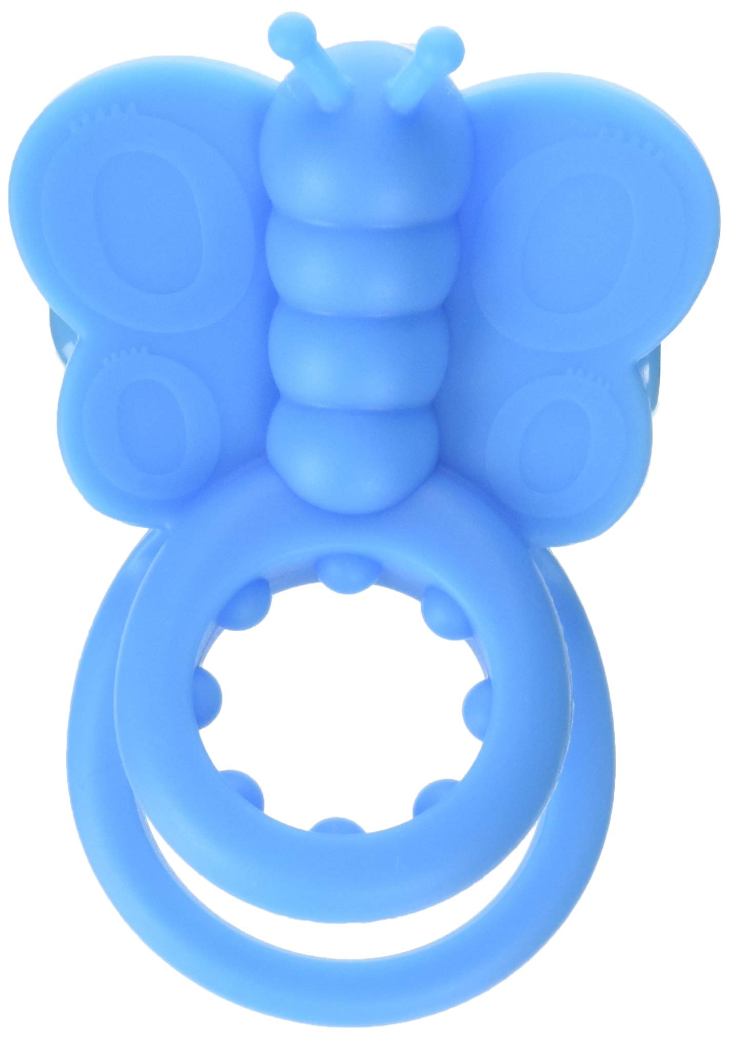 Screaming O Rechargeable Monarch Wearable Butterfly Vibrating Double Cock Ring, Blue