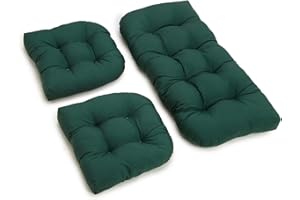 Blazing Needles Twill Settee Group Cushions, Forest Green, Set of 3
