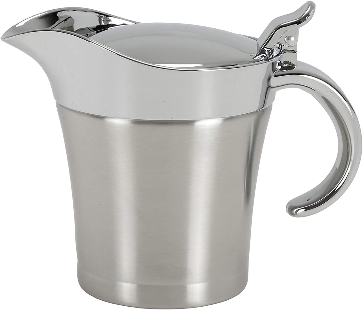Yopay Stainless Steel Gravy Boat, 500ml Gravy Sauce Double Insulated Insulated Jug Sauce Jug for Serving Gravy, Custard, Cream, Sauce