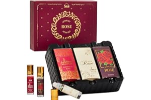 Dukhni Rose Attar Oil Set | Authentic Arabic Fragrance Oils 3pc x 6ml | 100% Pure, Alcohol-Free Original Gulab Attar Blends |