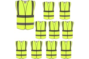 ZOJO High Visibility Reflective Vests,Adjustable Size,Lightweight, Wholesale Safety Vest for Outdoor Works, Fits for Men and 