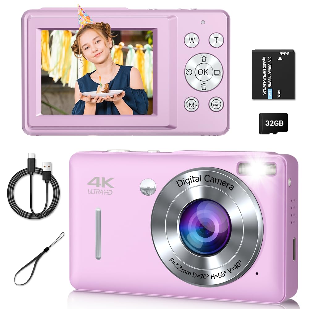 Photo 1 of MISSING WIRES ----------------Digital Camera, 44MP Compact Camera, FHD 1080P Point and Shoot Digital Cameras with 16X Zoom, Face Detect, Smile Capture, Anti Shake, for Boys Girls Teens Gifts (Purple)