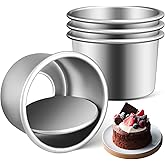 Toyvian 4 Pcs Round Cake Pan: 2. 52 Inch Nonstick Aluminum Baking Pans, Mini Round Cake Mold - Removable Bottom Design - Leakproof Baking Molds for Cheesecakes, Dessert Diy Supplies (silver)