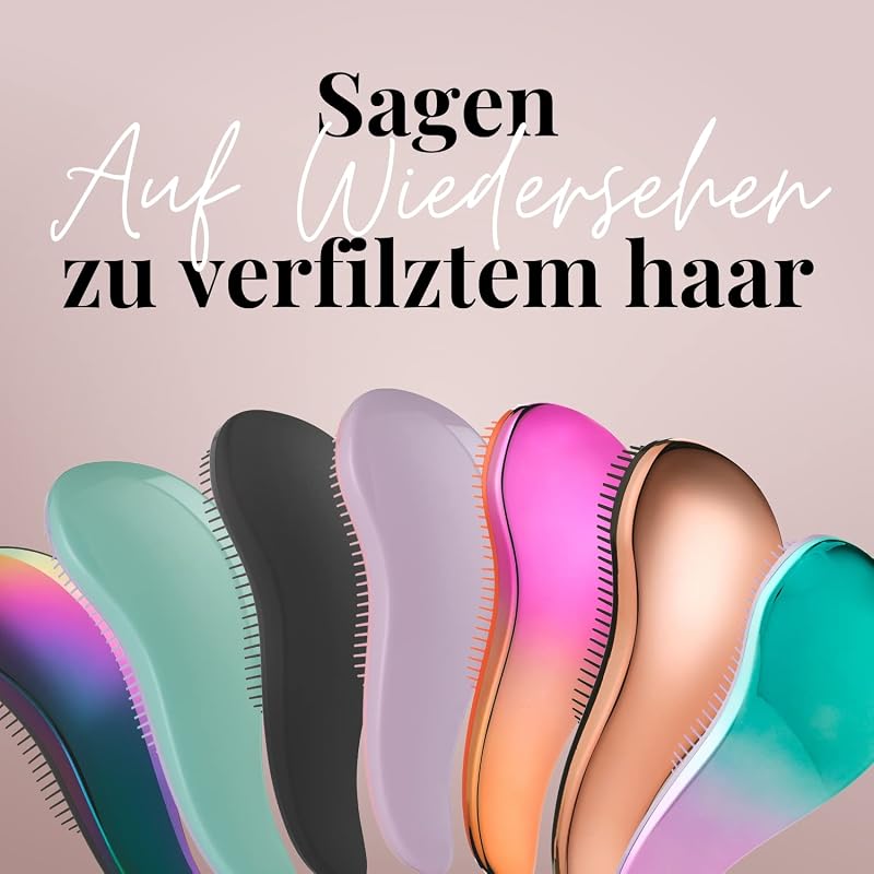 Lockenkamm Set mit Haarbürste ohne Ziepen, Lila-Blau — Foto 6 von 6