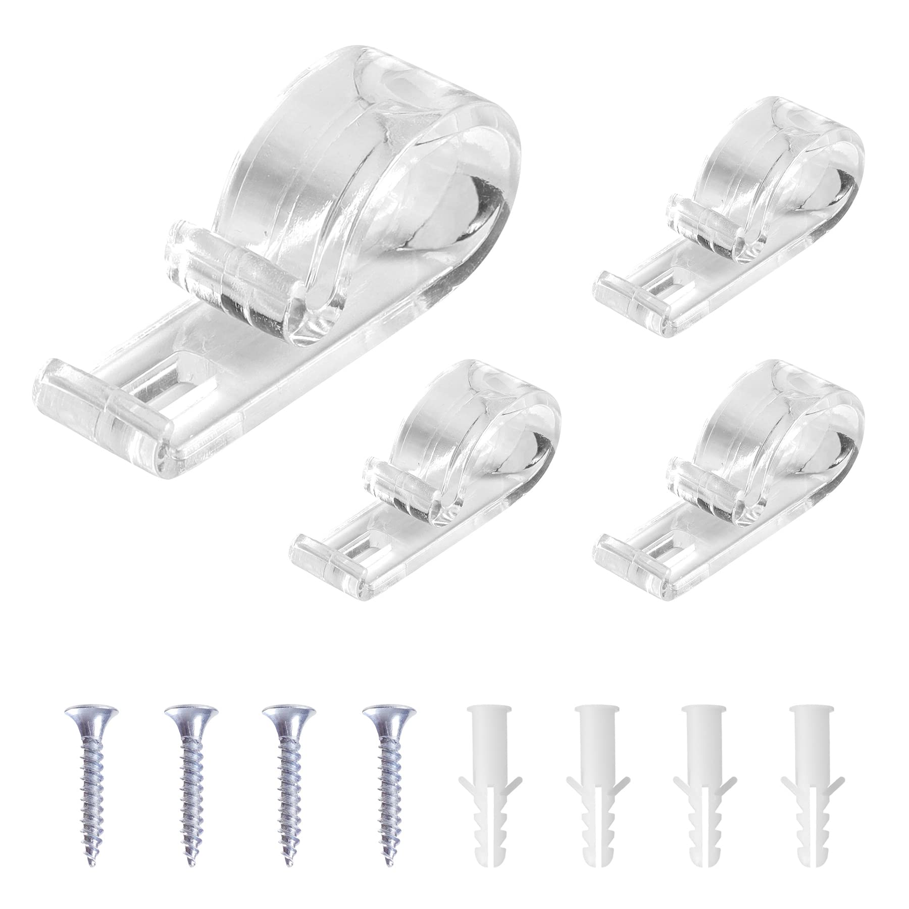 guangyuan 4 Pcs Blind Cord Safety Device Plastic Cord Guides Roller Blind Safety Clip Roller Clear Shade Blind Chain Safety Retainer Clip for Cord,Clear Cord Cleat