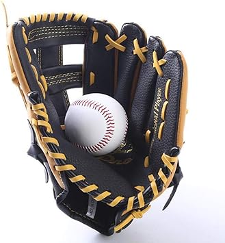 Himetsuya Baseball Handschuh 10 5 12 5 Sport Outdoor Batting Softball Linke Leder Handschuhe Fur Kinder Erwachsene Schwarz Handschuhe Sportausrustung Bekleidung