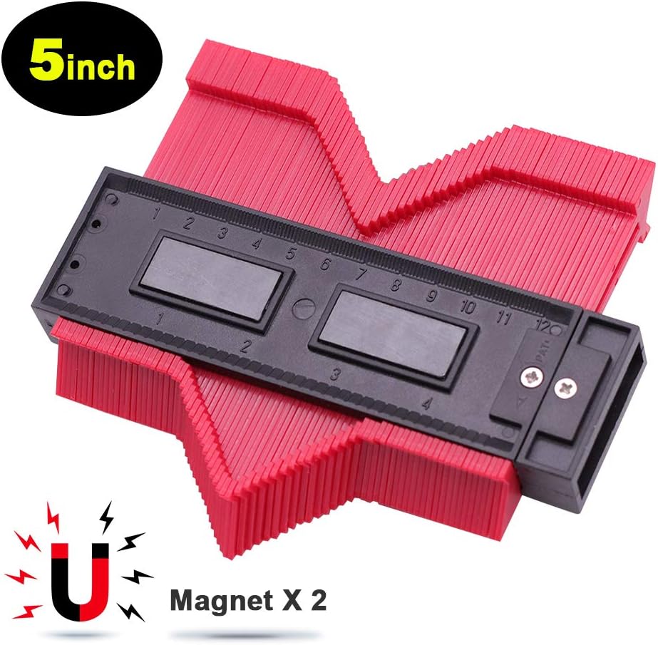 YIZRIO Contour Gauge Profile Gauge Shape Duplicator, 5Inch Woodworking Shape Tracing Template Measuring Tool,Precisely Copy Irregular Shapes Profile Copy Gauge Tool