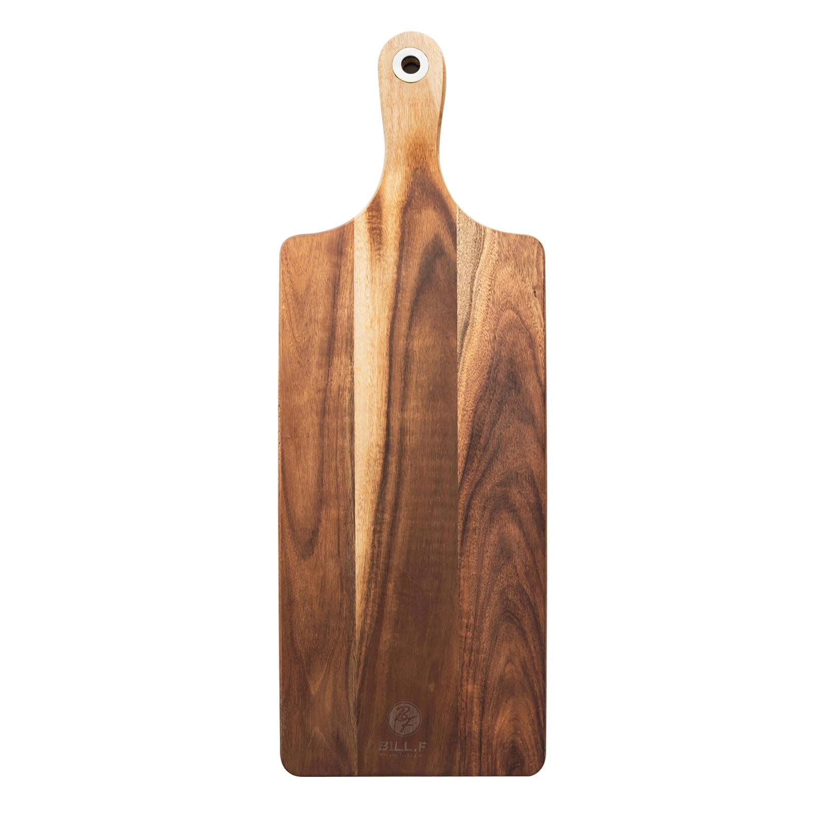 Bill F Acacia Revtangular Paddle Boarde & Cutting Board, Serving Board for Homemade Pizza, Cheese, Fruits & Cake 47x17x1.5cm