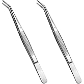 Stainless Steel Tweezers, with Curved Serrated Tip Multipurpose Tweezers Sewing Machine Tweezers Forceps for Craft Repairing 