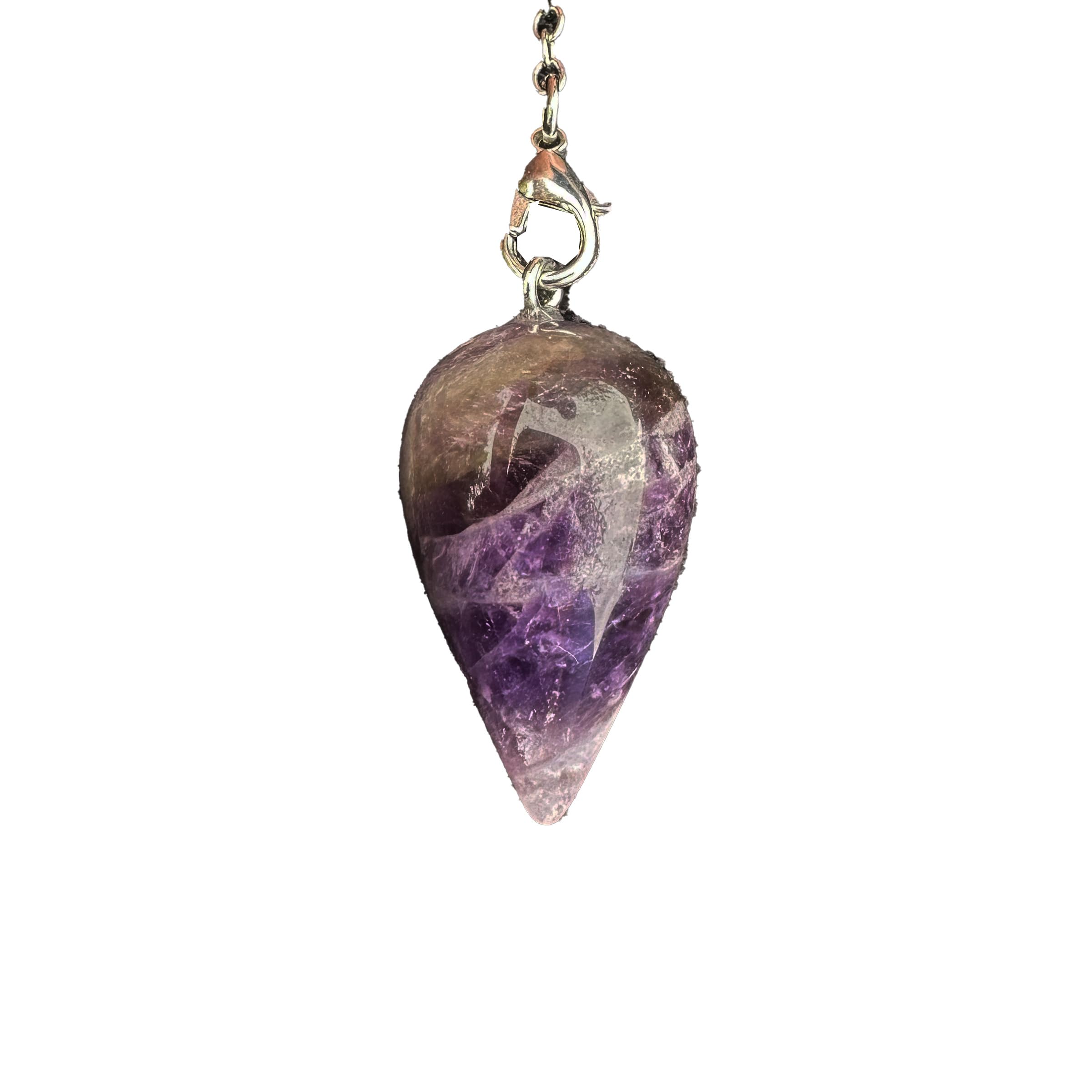 Divination Pendulum with Amethyst Water Drop, Dowsing Pendulum, Natural Stone Pendulum, Vintage Crystal Pendulum for Radiesthesia, Pendulum Chakra Reiki Divination (Amethyst)