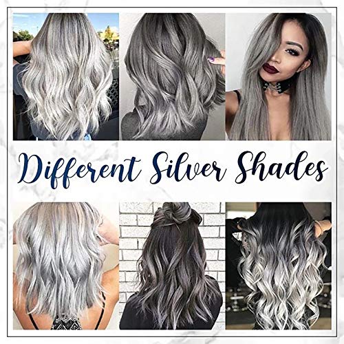 TONGHANG Hair Color Wax Silver Gray Hair Wax Instant Temporary Hairstyle Cream, Silvery Grey Hair Pomades, Natural Silver Ash Matte Hair Gel for Men and Women (Silver)