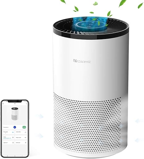 Amazon Com Proscenic A8 Air Purifier For Home With H13 True Hepa Filter For 430 Sq Ft App Alexa Control 99 97 Air Cleaner For Smokers Allergies Pets Hair Dander Pollen Smoke Dust