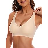 Deep V Bras for Women No Underwire Seamless Bralettes Push Up Soft Wireless Comfort Bra