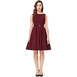 GRACE KARIN Boatneck Sleeveless Vintage Tea Dress with Belt