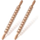 Gisafai 2 Pack 20 Inch Beechwood Ravioli Rolling Pin, Makes 44 Square Raviolis, Wooden Italy Dumpling Rolling Pin for Ravioli, Wonton, Dumplings, Pasta Dough, Gift for Home Cooks, Pasta Lovers