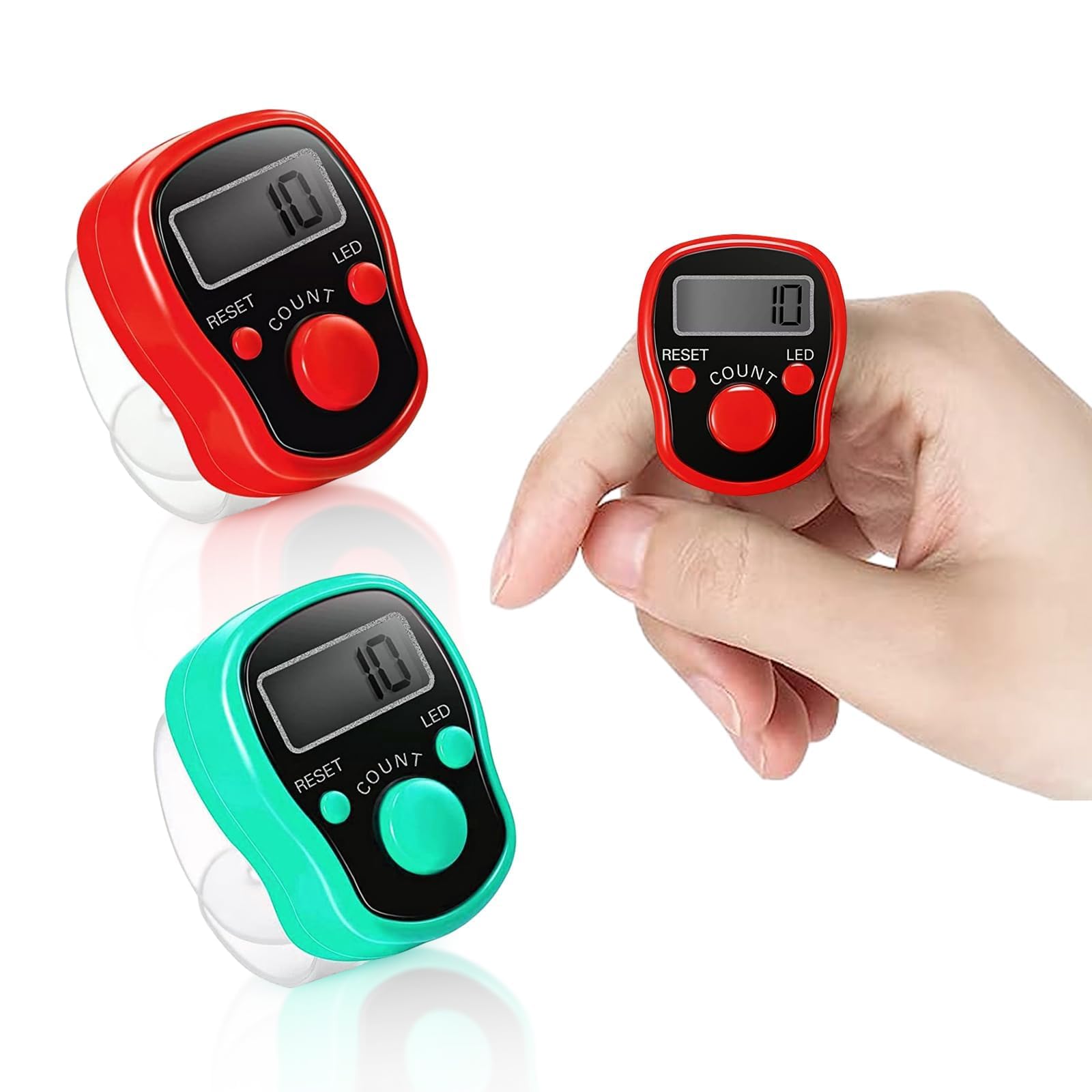 Finger Counter Digital Tally ,Golf Clicker Clicker Counter Tally Counters Clickers Counter Finger Clickers for Counting 5 Digit Clickers Counting Mini Digital Row Counter for Golf Goods Counting,2Pcs