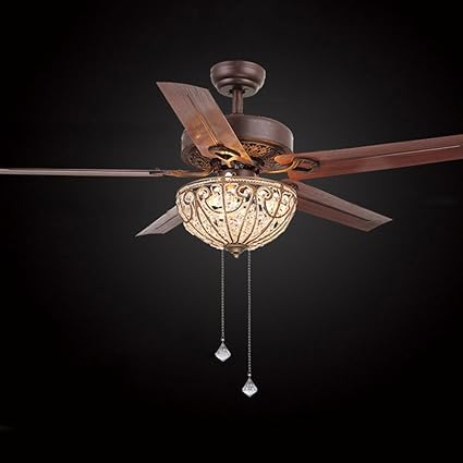 Andersonlight Crystal Hollow 48 Inch Ceiling Fan With Five Metal
