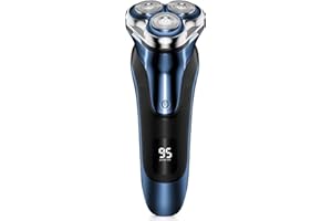 GDKLXL Electric Razor for Men, Electric Shaver for Men Face, with Pop Up Trimmer Waterproof Wet Dry Rechargeable Shaver Cyan