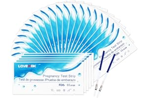 LOVEXOK Urine Pregnancy Test Strips Rapid Detection Kits Home Self-Checking 10mIU, 25 Count