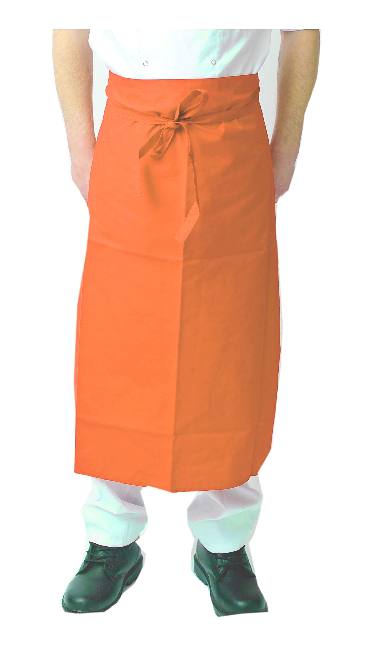 Black Pepper Polycotton Long Waist Apron with 2 Pocket, Professional Home Kitchen Apron for Chefs, Waiters, Cooks, Catering, Bar Staff, Pink, Pack of 1