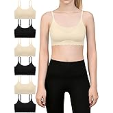 Finihen Teen Girls Seamless Training Bra No Show Sports Bra with Removable Padding Adjustable Strap Multipack.