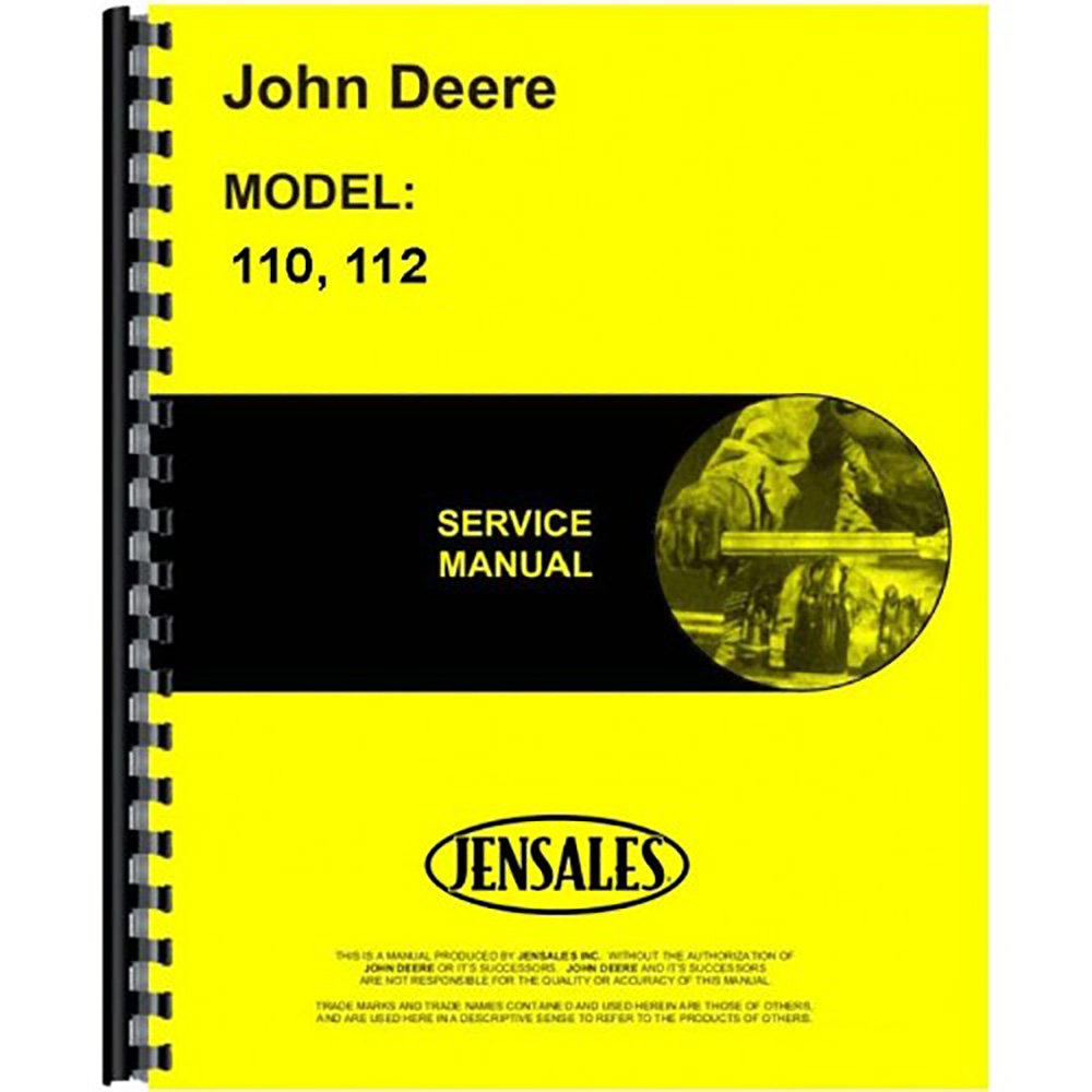 Amazon.com: New Service Manual for John Deere Lawn & Garden Tractor 110 112  (1000001-.: Industrial & Scientific