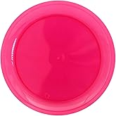 Party Essentials Hard Plastic 6-Inch Round Party/Dessert Plates, Neon Pink, 20-Count