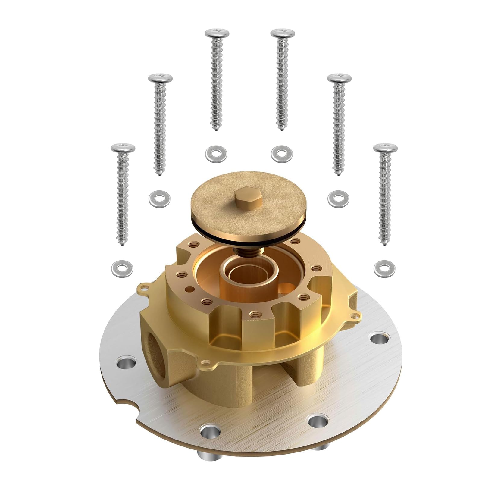 Photo 1 of K-97339-NA Mounting Block for Kohler Artifacts Kelston Purist Stillness Margaux Composed Floor Mount Bath Fillers 4.69" x 4.69" x 2.25"