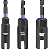 WORKPRO Wing Nut Driver Set 3 PCS, Power Wing Nut Driver Bit (9mm,12mm,15mm), 1/4 Inch Hex Shank Nut Driver, Wing Nut Socket for Wing Nut, Eye Bolt, Wire Twisting