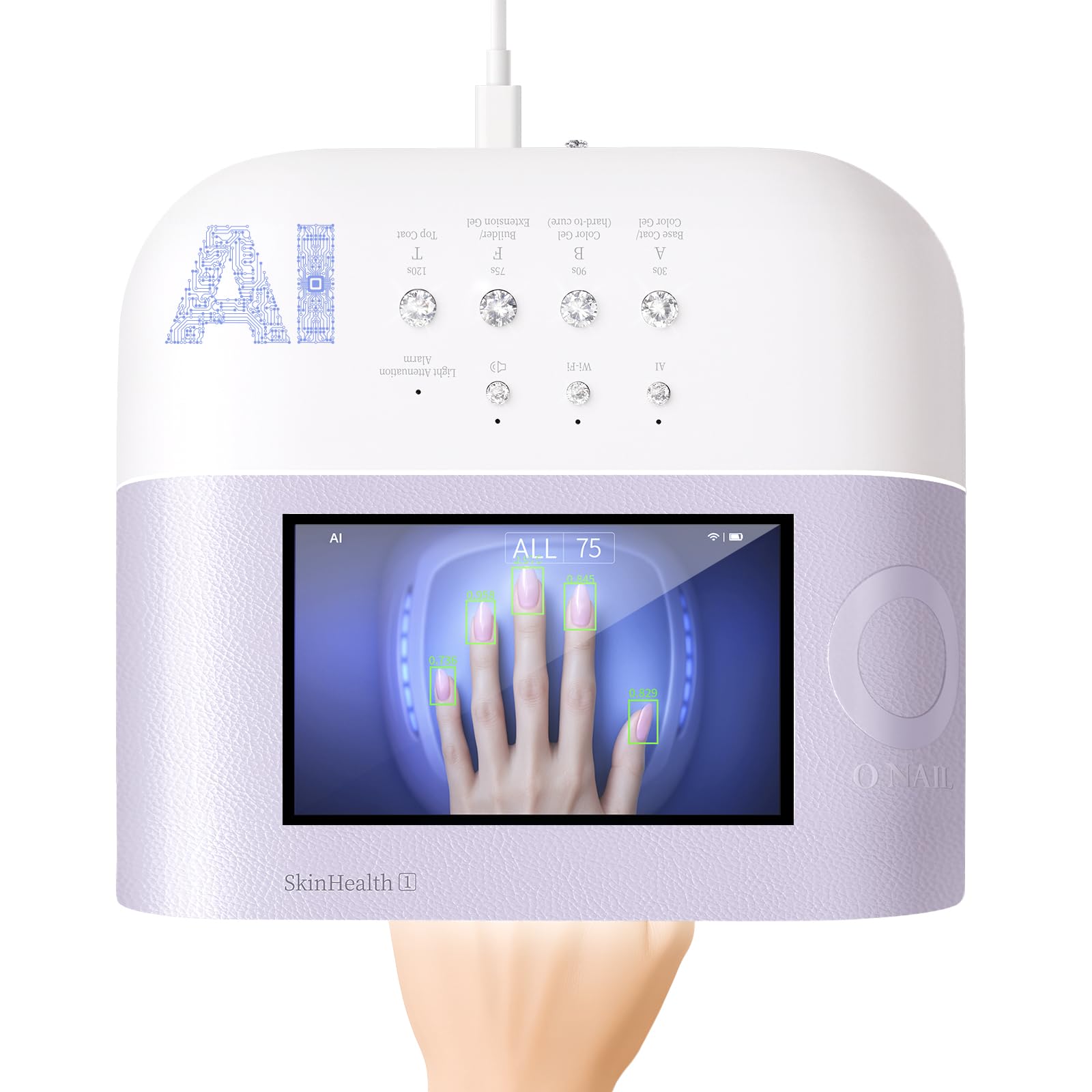 Photo 1 of AI UV LED Beauty Nail Lamp-AI Precision Scan,Reduce Excess UV Skin Damage-2in1 AI Computer&Nail Dryer with HD Visible Screen,109 LEDs 2X Faster Curing,Nail Curing Lamp for Salon and Home Purple