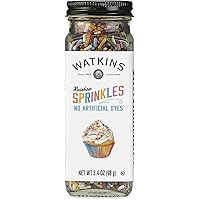Watkins Rainbow Decorating Sprinkles, No Artificial Dyes, Kosher, 3.4 Ounce Jar, 1-Pack