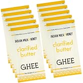 Original Grass-Fed Classic Ghee Butter by Indian Milk &amp; Honey Handmade, Locally Sourced, Lactose, Gluten &amp; Casein Free &ndash; Convenient &amp; Portable Ghee Clarified Butter - 0.5 Ounce Sachets (Pack of 25)