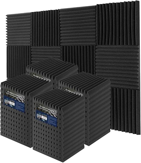 Amazon Co Jp 吸音材 防音 壁 無臭 ウレタン Yyt 不燃 制振 高密度 高反発 静音性 音響調整 ウェッジ型 50cm 50cm 厚さ5cm 32枚入 ブラック Diy 工具 ガーデン
