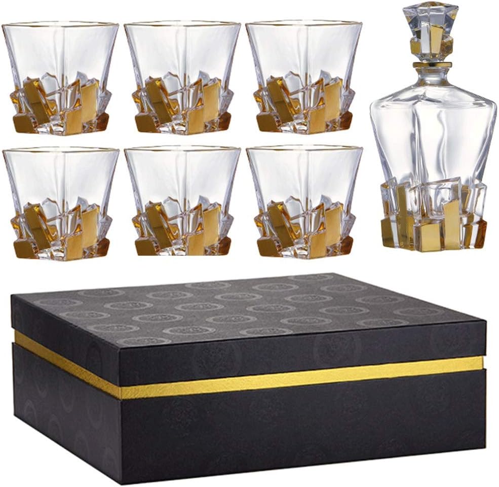 ZCXBHD Vasos Whisky Gift Set 100% Sin Plomo Cristalino Jarra ...