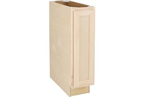 QUICKLOCK CABINETS Quicklock RTA (Ready-to-Assemble) | Base Kitchen Cabinets - Shaker Style | Made in America (Raw Maple, 9" Wx34.5 Hx24 D Base)